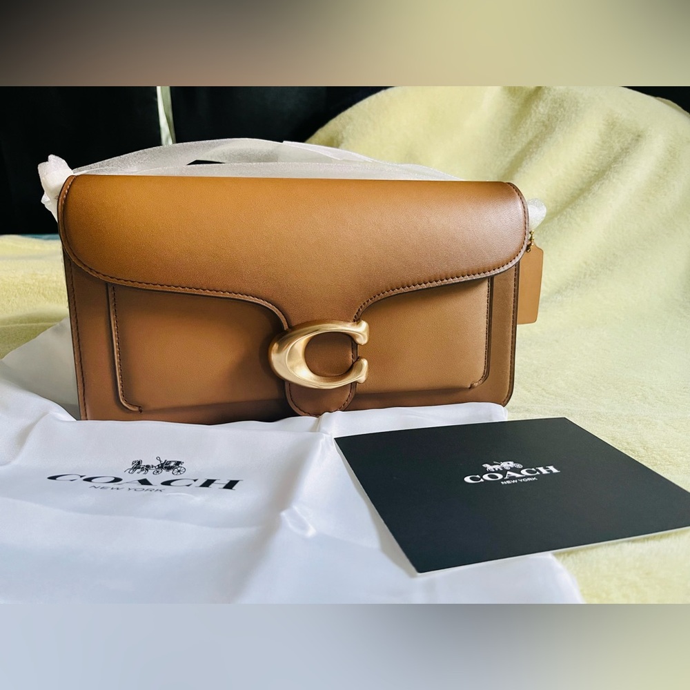 SOLD on FB- Coach Brown Leather with Gold Accent